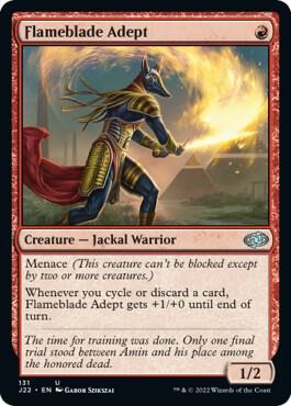 Flameblade Adept 131 card from Jumpstart 2022