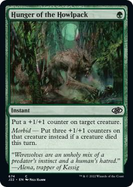 Hunger of the Howlpack 674 card from Jumpstart 2022