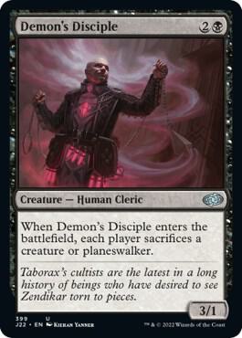 Demon's Disciple 399 card from Jumpstart 2022