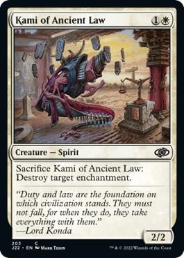 Kami of Ancient Law 203 card from Jumpstart 2022