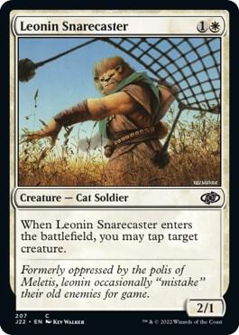 Leonin Snarecaster 207 card from Jumpstart 2022
