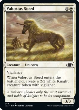 Valorous Steed 264 card from Jumpstart 2022