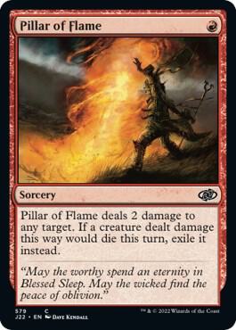 Pillar of Flame 579 card from Jumpstart 2022