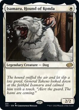 Isamaru, Hound of Konda 201 card from Jumpstart 2022