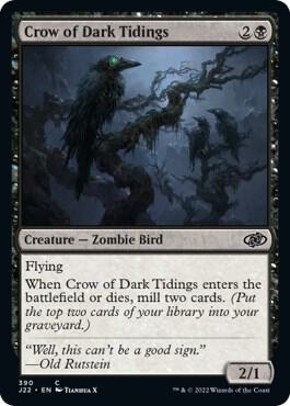 Crow of Dark Tidings 390 card from Jumpstart 2022