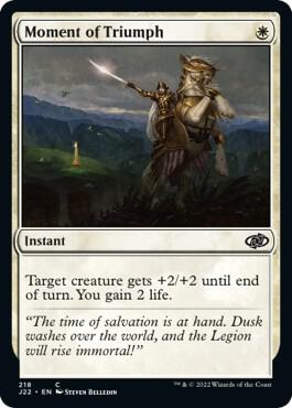 Moment of Triumph 218 card from Jumpstart 2022