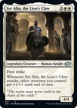 Syr Alin, the Lion's Claw 252 card from Jumpstart 2022