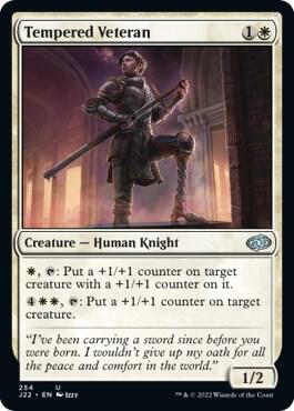 Tempered Veteran 254 card from Jumpstart 2022