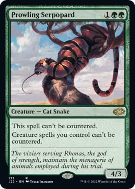 Prowling Serpopard 713 card from Jumpstart 2022