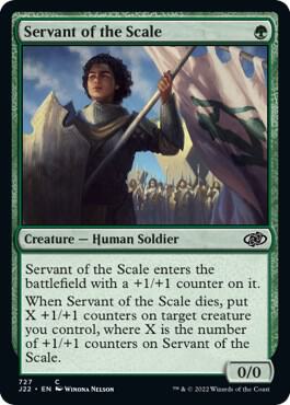 Servant of the Scale 727 card from Jumpstart 2022