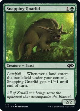 Snapping Gnarlid 730 card from Jumpstart 2022
