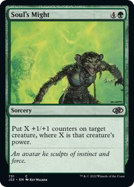 Soul's Might 731 card from Jumpstart 2022