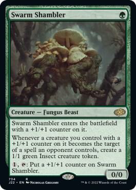 Swarm Shambler 734 card from Jumpstart 2022