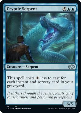 Cryptic Serpent 285 card from Jumpstart 2022