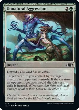 Unnatural Aggression 737 card from Jumpstart 2022