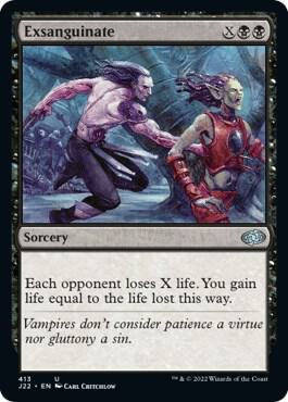 Exsanguinate 413 card from Jumpstart 2022
