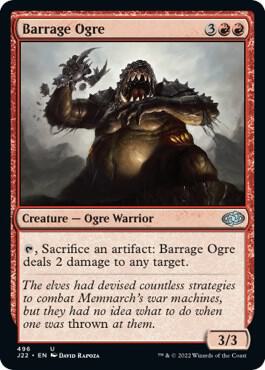Barrage Ogre 496 card from Jumpstart 2022