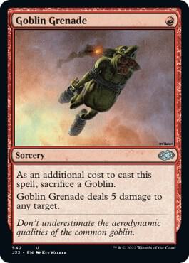 Goblin Grenade 542 card from Jumpstart 2022