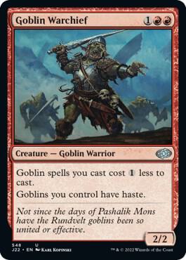 Goblin Warchief 548 card from Jumpstart 2022
