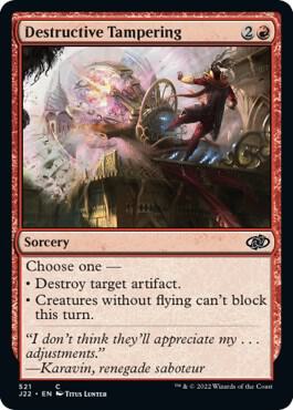 Destructive Tampering 521 card from Jumpstart 2022