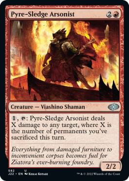 Pyre-Sledge Arsonist 582 card from Jumpstart 2022
