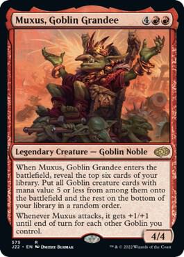 Muxus, Goblin Grandee 575 card from Jumpstart 2022