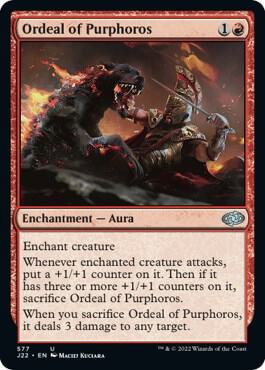 Ordeal of Purphoros 577 card from Jumpstart 2022