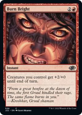 Burn Bright 508 card from Jumpstart 2022