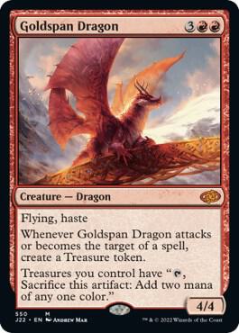 Goldspan Dragon 550 card from Jumpstart 2022