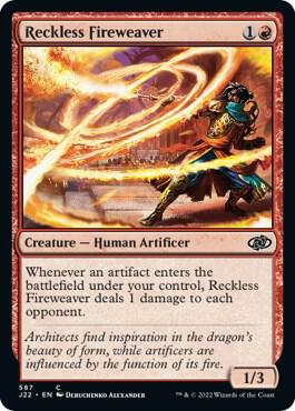 Reckless Fireweaver 587 card from Jumpstart 2022