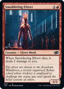 Smoldering Efreet 600 card from Jumpstart 2022