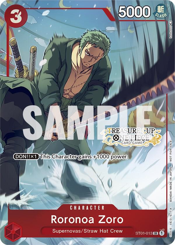 Roronoa Zoro (Treasure Cup) ST01-013 card from One Piece Promotion Cards
