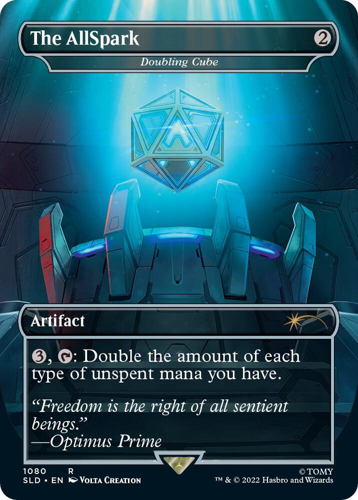 The AllSpark - Doubling Cube 1080 card from Secret Lair Drop Series