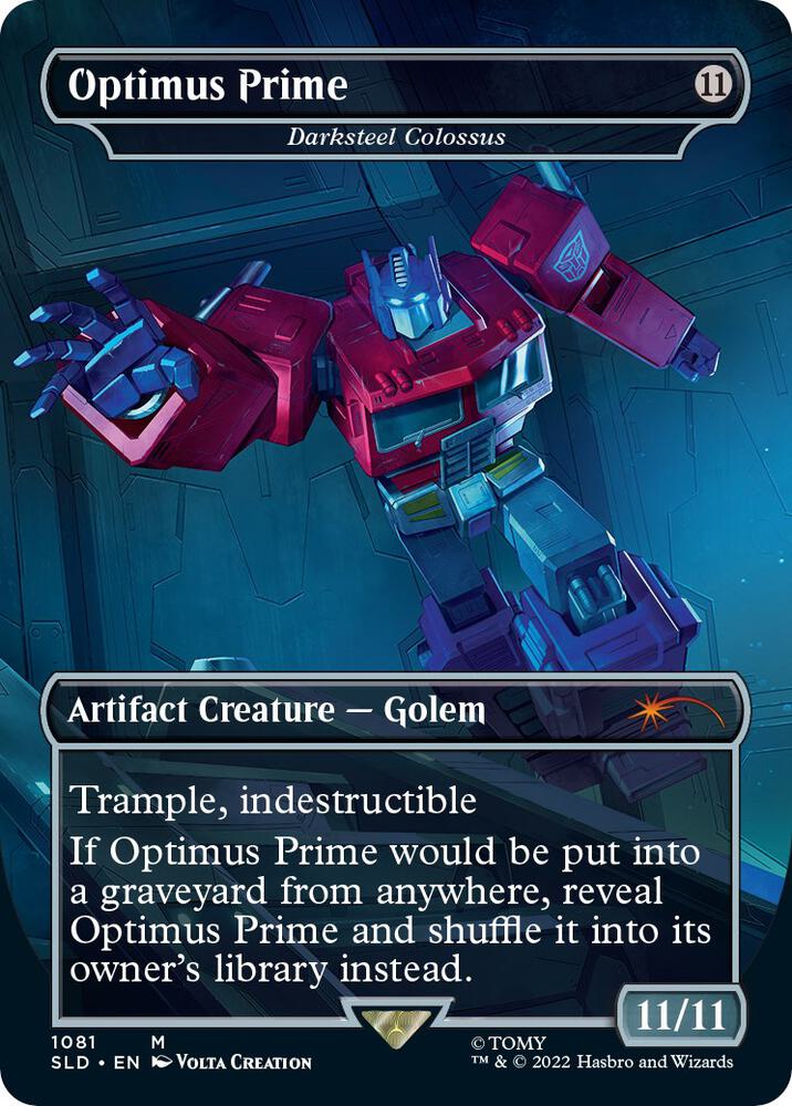 Optimus Prime - Darksteel Colossus 1081 card from Secret Lair Drop Series