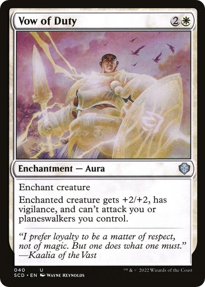 Vow of Duty 40 card from Starter Commander Decks