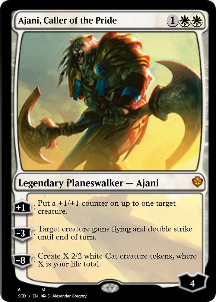 Ajani, Caller of the Pride 6 card from Starter Commander Decks