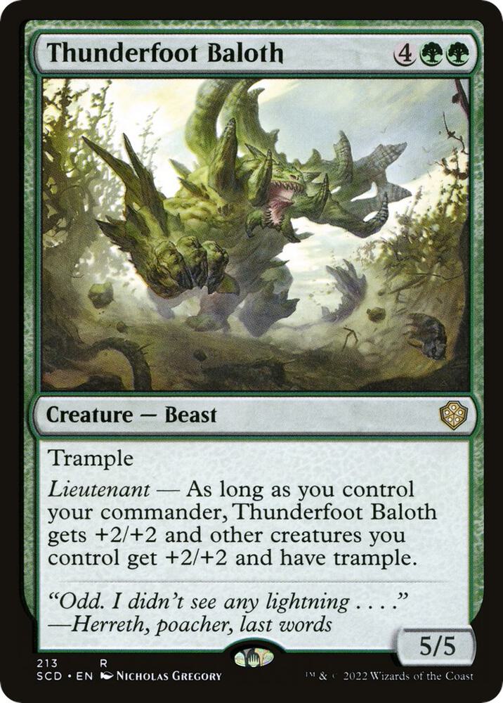 Thunderfoot Baloth 213 card from Starter Commander Decks