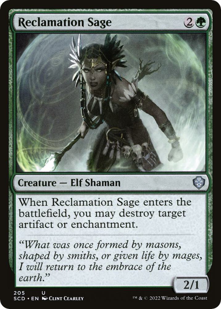 Reclamation Sage 205 card from Starter Commander Decks