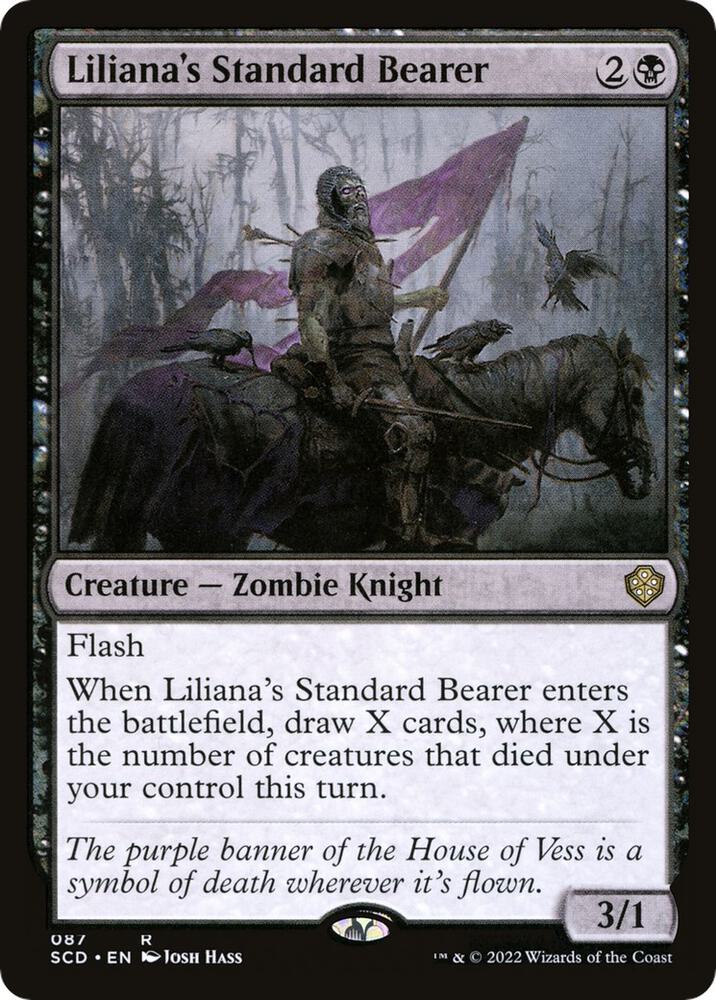 Liliana's Standard Bearer 87 card from Starter Commander Decks