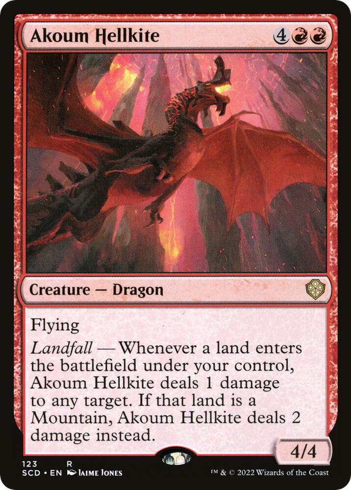 Akoum Hellkite 123 card from Starter Commander Decks