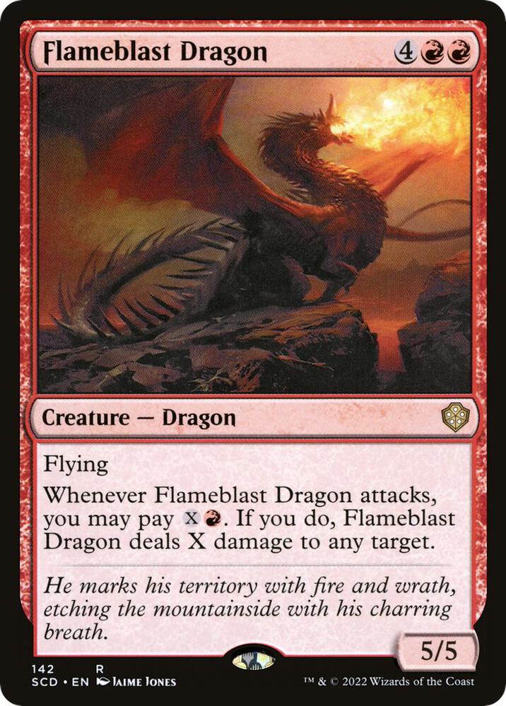 Flameblast Dragon 142 card from Starter Commander Decks