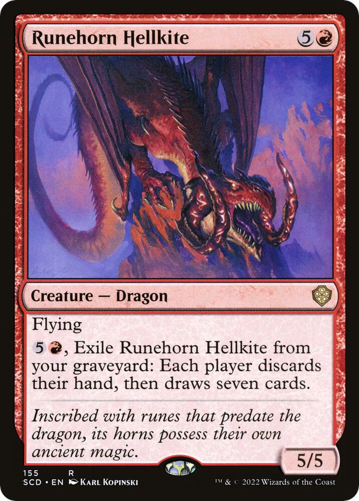Runehorn Hellkite 155 card from Starter Commander Decks