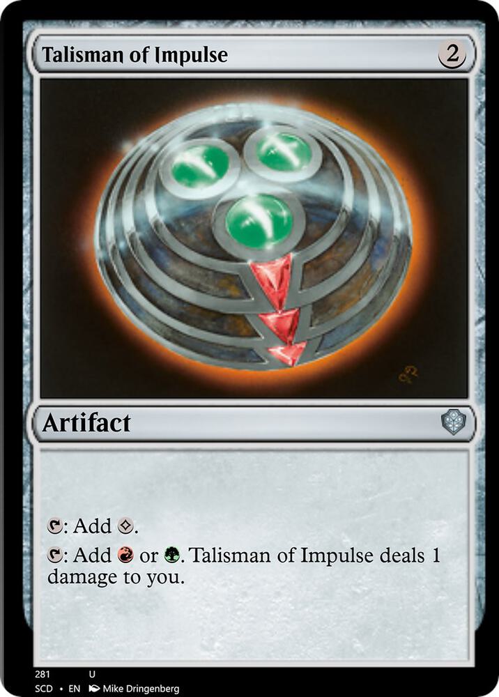 Talisman of Impulse 281 card from Starter Commander Decks