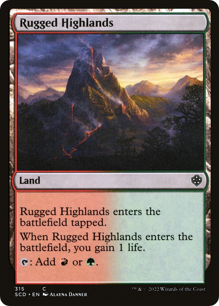 Rugged Highlands 315 card from Starter Commander Decks