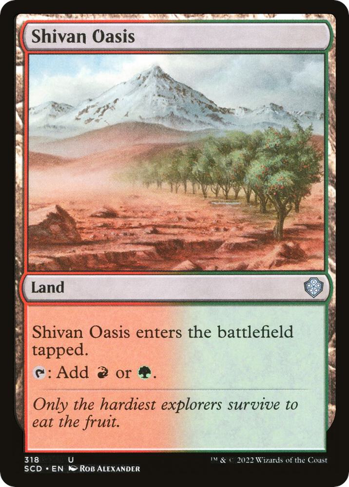 Shivan Oasis 318 card from Starter Commander Decks