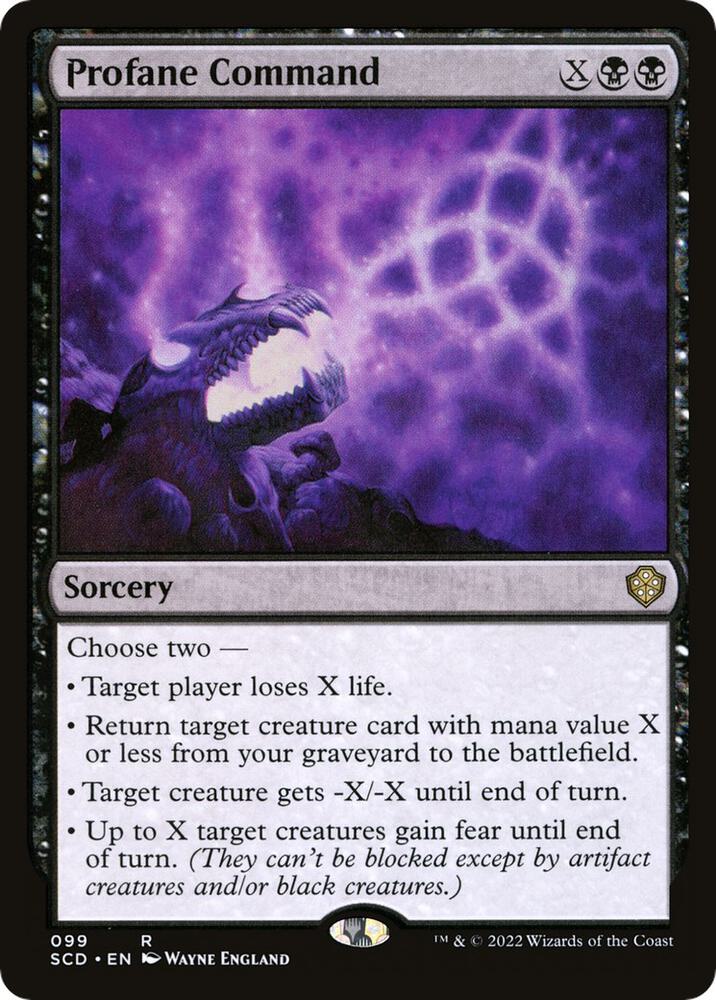 Profane Command 99 card from Starter Commander Decks
