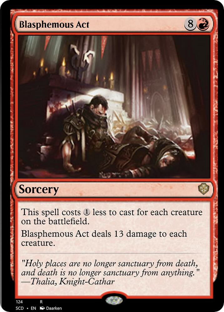 Blasphemous Act 124 card from Starter Commander Decks