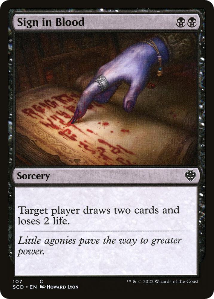 Sign in Blood 107 card from Starter Commander Decks