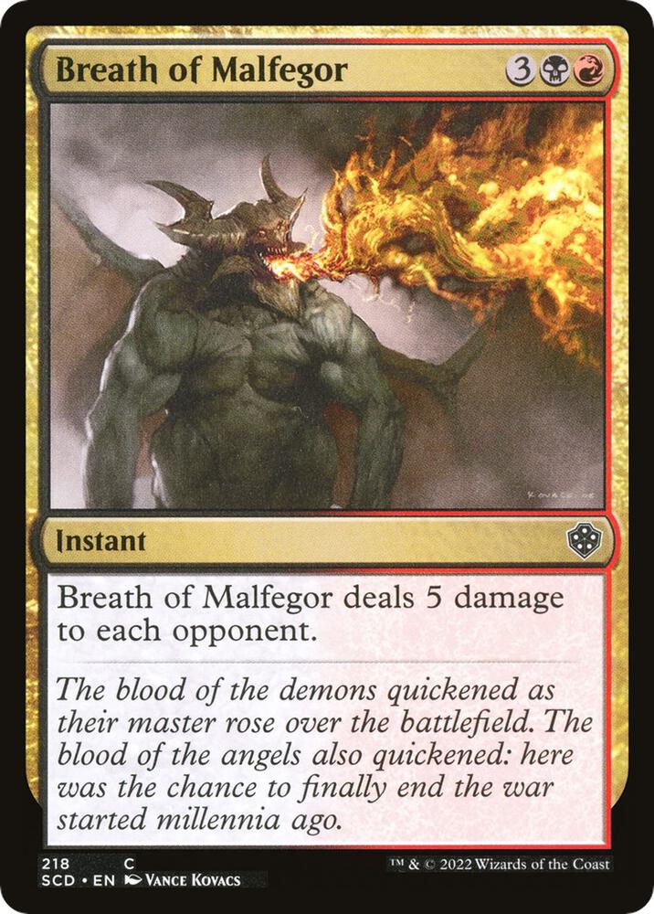 Breath of Malfegor 218 card from Starter Commander Decks
