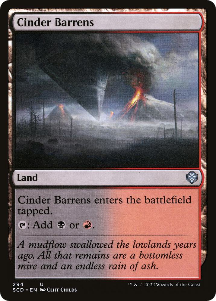 Cinder Barrens 294 card from Starter Commander Decks